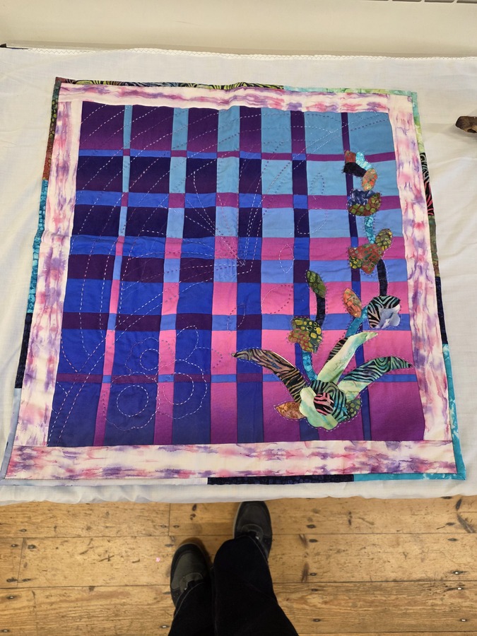 Julie Quilting with Embroidery